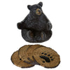 Black Bear Drink Set of 4 Coasters with Rubber Pad Base