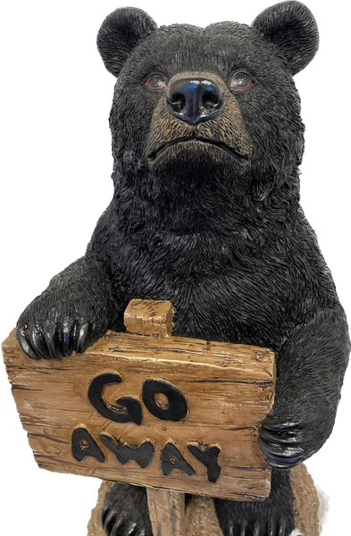 Pine Ridge Black Bear Go Away Sign - Black Bear Yard Sign, Funny Front Porch Decoration, Rustic Black Bear Decor, Cabin Decoration For Indoor And Outdoor