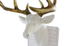 Pine Ridge Medium White Deer Head With Gold Antlers - Unique Animal-friendly Light-weight Wall Mount Hanging Sculpture Beautifully Hand Painted and Crafted Polyresin - Great For Arts and Crafts