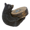Black Bear Drink Set of 4 Coasters with Rubber Pad Base