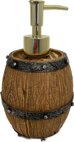 Pine Ridge Whiskey Barrel Soap Dispenser - Liquid Hand Soap Or Lotion Pump Dispenser, Rustic Bar Bathroom Decor, Rustic Cabin Soap Or Lotion Dispenser for Kitchen Accessories