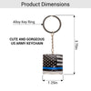Blue Line small square Key Chain