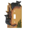 Black Bear Switch Cover Home Decor - Wildlife Bear Climbing Tree Rustic Hunting with Wall Mounting Screws