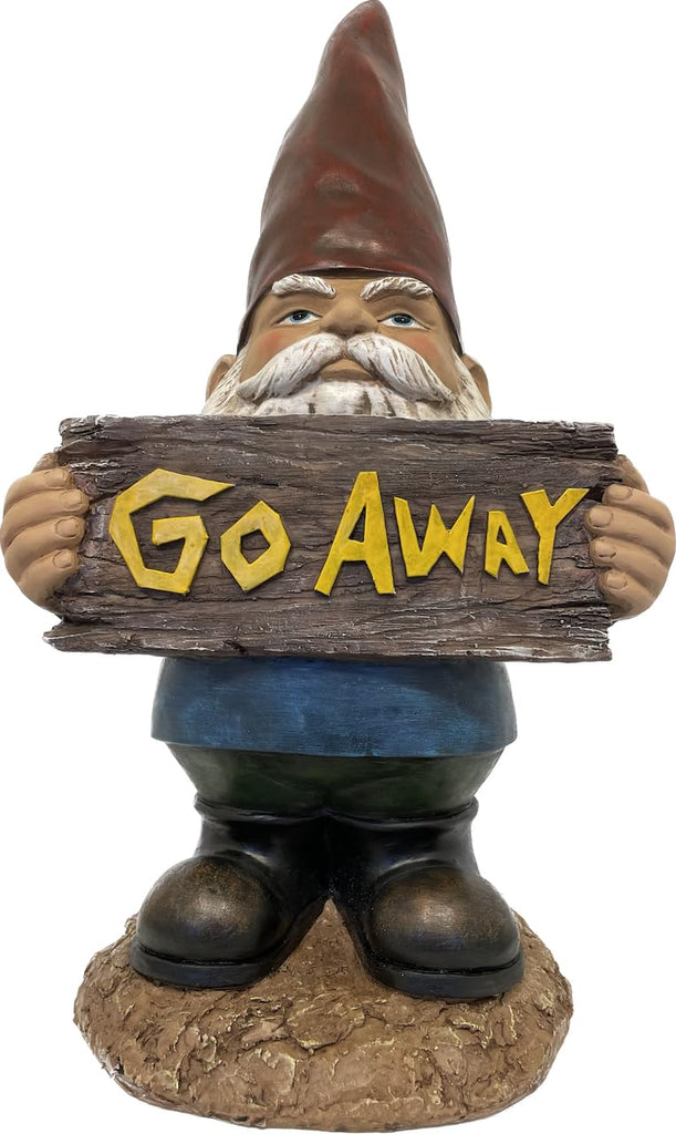 Pine Ridge Go Away Gnome Sign - Garden Gnome Yard Sign, Funny Front Porch Decoration, Cabin Decoration For Outdoors, Outdoor Lawn Ornament and Home Décor