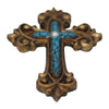 Double Magnetic Turquoise Cross Home Decor by Pine Ridge - Religious Light-weight Polyresin Made Wall Decorative
