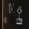 Blue Line small square Key Chain