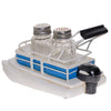 Pine Ridge Pontoon Boat Salt And Pepper Shaker - Two Glass Shakers With Lids, Pontoon Boat Holder Caddy For Spices And Seasonings, For Kitchen, Dining Or Table Decor