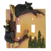 Pine Ridge Black Bear Double Switch Cover Plate, Electrical Cover Home Decor, Rustic Lodge Home Decor Switch Plate, Screws Included