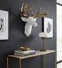 Pine Ridge Medium White Deer Head With Gold Antlers - Unique Animal-friendly Light-weight Wall Mount Hanging Sculpture Beautifully Hand Painted and Crafted Polyresin - Great For Arts and Crafts
