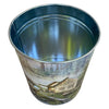 Pine Ridge Cabin Wastebasket - Round Metal Open Top Small Trash Can For Offices, Living Rooms, Kitchens, Bathrooms, Dorms, Bedrooms and Compact Spaces
