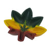 PolyPlus Rasta Pot Weed Leaf Shape Green, Yellow, and Red Pot Cigarette Ashtray for Outdoors and Indoors Use - Modern Home Decor Tabletop Ash tray for Smokers - Nice Gift for Men and Women