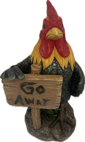 Pine Ridge Go Away Rooster Sign - Garden Gnome Yard Sign, Funny Front Porch Decoration, Cabin Decoration for Outdoors, Outdoor Lawn Ornament and Home Décor