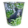 Pine Ridge Bear In Tree Wastebasket - Round Metal Open Top Small Trash Can For Office, Living Room, Kitchen, Bathroom, Dorm, Bedroom and Compact Spaces