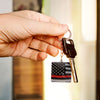 Red Line small square Key Chain