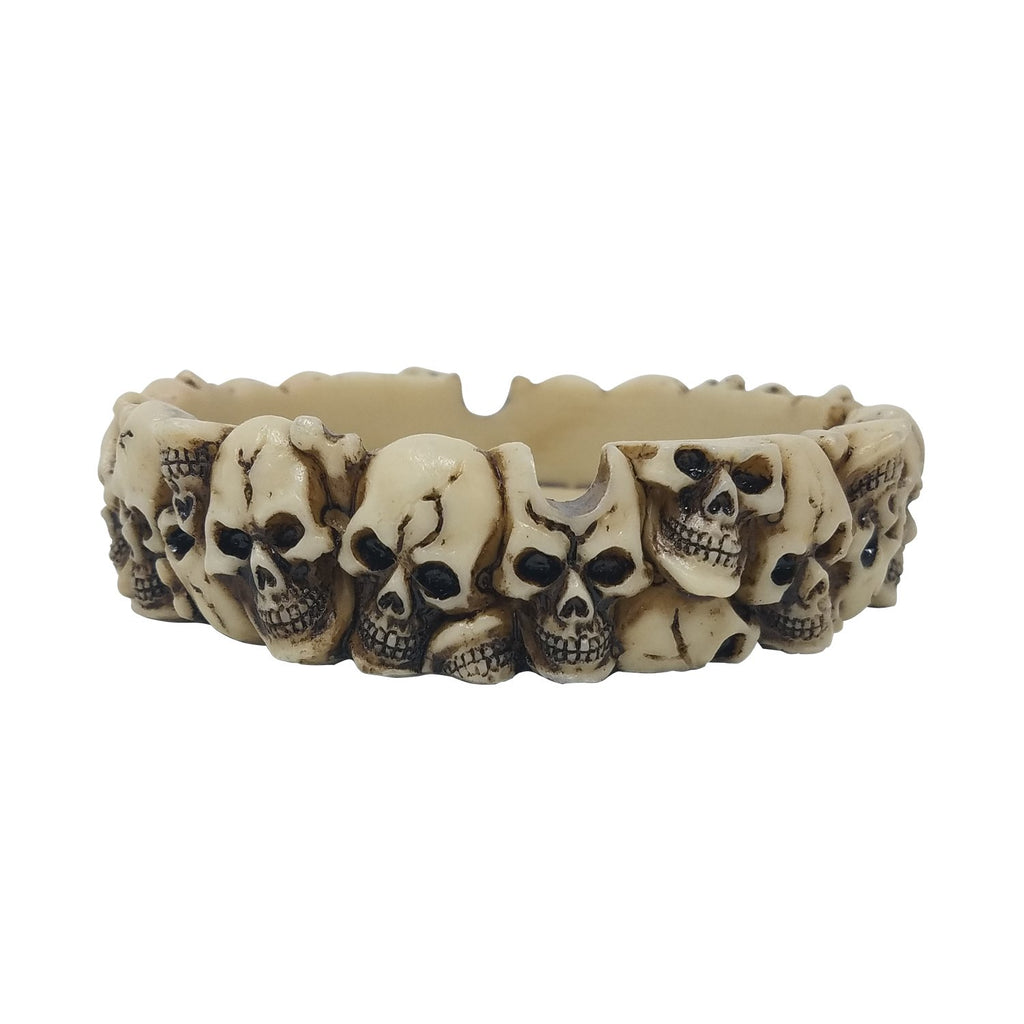 PolyPlus Bone Skull Heads Cigarette Ashtray for Outdoors and Indoors Use - Modern Home Decor Tabletop Ash tray for Smokers - Nice Gift for Men and Women