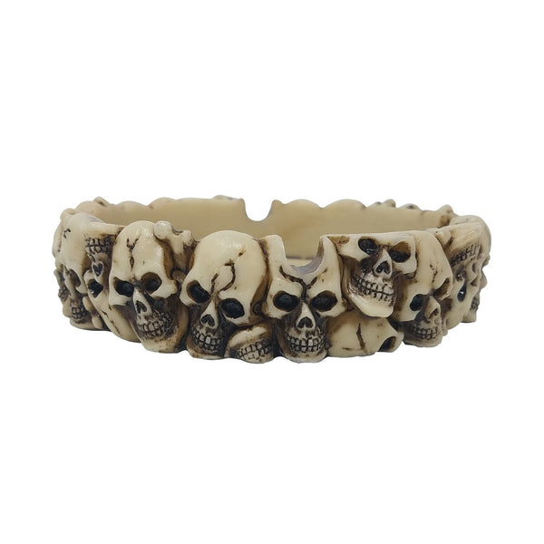 PolyPlus Bone Skull Heads Cigarette Ashtray for Outdoors and Indoors Use - Modern Home Decor Tabletop Ash tray for Smokers - Nice Gift for Men and Women