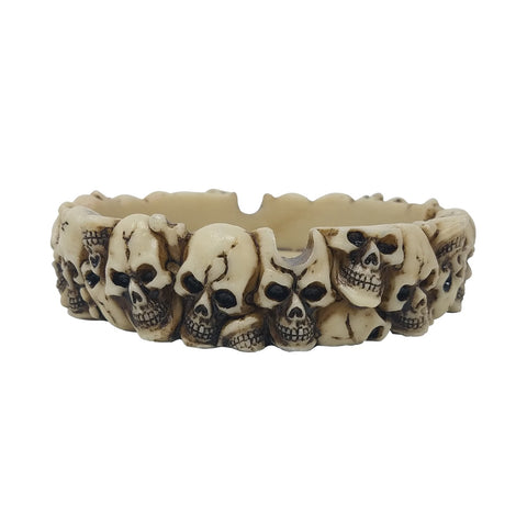 PolyPlus Bone Skull Heads Cigarette Ashtray for Outdoors and Indoors Use - Modern Home Decor Tabletop Ash tray for Smokers - Nice Gift for Men and Women