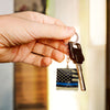Blue Line small square Key Chain