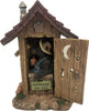 Pine Ridge Bear Outhouse Table Decor - Hillbilly Black Bear In An Outhouse, Black Bear Statue, Cute Rustic Home Decor For Cabin, Home Bathroom Décor