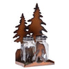 Pine Ridge Bigfoot Sasquatch Salt And Pepper Shakers Holder, Metal Rustic Condiments Holder Kitchen Accessories