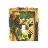 Pine Ridge Bear Paw track with Pinecones Single Light Switch Plate Realistic Hand-Painted and Crafted with Mounting screws Great For Lodge and Cabin Decor