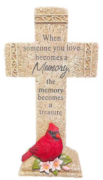 Pine Ridge Memory Cross - Wall Hanging Cross, Wall Hanging Home Decor, Spiritual Cross Decor for Wall, Cardinal Decor, When Someones You Love Becomes A Memory The Memory Becomes A Treasure