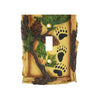 Pine Ridge Bear Paw track with Pinecones Single Light Switch Plate Realistic Hand-Painted and Crafted with Mounting screws Great For Lodge and Cabin Decor