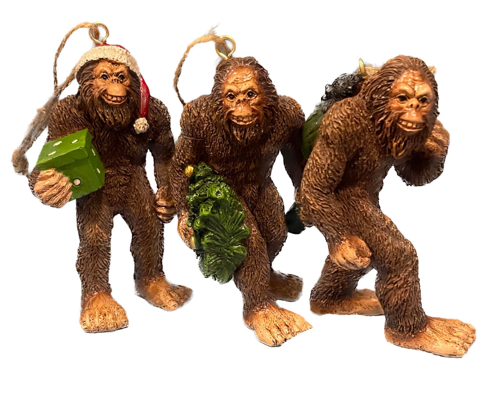 Pine Ridge Bigfoot Ornaments - Sasquatch Christmas Ornament For Tree, 12 Pack 3 Styles 4 Of Each Style, Funny Christmas Tree Ornament, Bigfoot Holiday, Silly Christmas Ornaments