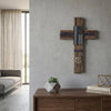 American Flag Police and Fire - Decorative Family Crosses Wall Decor Police Flag Accessories - Police Flag Sign Wall Hanging Cross Special Police Badge Cross Wall Hanging Home Decor (Protect & Serve)