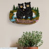Family Signs for Home Decor - Black Bear Wall Decorations Rustic Home Decor Kitchen Signs - Country Decorations for Home Blessings Wall Plaque Bear Decor - Family Forever & Always No Matter What