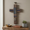 American Flag Police and Fire - Decorative Family Crosses Wall Decor Police Flag Accessories - Police Flag Sign Wall Hanging Cross Special Police Badge Cross Wall Hanging Home Decor (Protect & Serve)