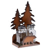 Pine Ridge Metal Bear Salt And Pepper Shaker Set - Two Glass Shakers, Metal Bear Holder Caddy For Spices And Seasonings, For Kitchen, Dining Or Table Decor