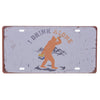 Pine Ridge Bigfoot Sasquatch I Drink Alone License Plate For Cars, Universal Car Frame Plate Cover, License Plate Holder Rust-Proof, Rattle-Proof, Weather-Proof