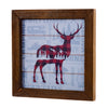 Pine Ridge Plaid Deer Framed Wall Art - Modern Rustic Wood Frame, Home Decor For Living Room, Bedroom, Or Cabin, 7.75 Inches