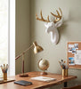 Pine Ridge Medium White Deer Head With Gold Antlers - Unique Animal-friendly Light-weight Wall Mount Hanging Sculpture Beautifully Hand Painted and Crafted Polyresin - Great For Arts and Crafts