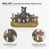 Pine Ridge Family Black Bear Wall Art Home Decor - Rustic Framed Wall Art Family Bear A Mother Holds Her Childrens Hands For Awhile But Their Hearts Forever - Cabin Christmas Home Decorative