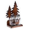 Pine Ridge Deer And Pine Salt And Pepper Shakers Holder, Metal Rustic Condiments Holder Kitchen Accessories