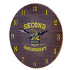 Pine Ridge Second Amendment Clock - Rustic Wall Decor Clock, For Bedroom, Kitchen, Office Or Living Room