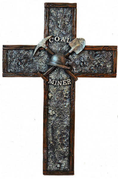 Pine Ridge Coal Miner Wall Cross Home Decor - Wall Hanging Catholic, Christian, Religious, Family Crucifix, For First Communion Confirmation And Graduation Inspirational Décor