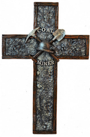Pine Ridge Coal Miner Wall Cross Home Decor - Wall Hanging Catholic, Christian, Religious, Family Crucifix, For First Communion Confirmation And Graduation Inspirational Décor