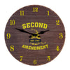 Pine Ridge Second Amendment Clock - Rustic Wall Decor Clock, For Bedroom, Kitchen, Office Or Living Room