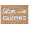 Pine Ridge 'Let's Go Camping' Bear Design Wooden Plank Sign - Etched MDF Wall Decor Sign, Camping Decor For Camper, RV Or Cabin
