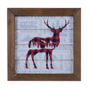 Pine Ridge Plaid Deer Framed Wall Art - Modern Rustic Wood Frame, Home Decor For Living Room, Bedroom, Or Cabin, 7.75 Inches