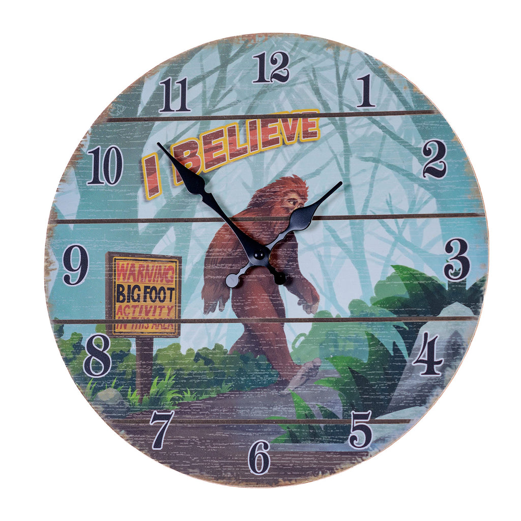 Pine Ridge Bigfoot Clock - Rustic Wall Decor Clock, For Bedroom, Kitchen, Office Or Living Room
