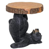 Pine Ridge Black Bear Table - Decorative Bear Accent Table, Rustic Cabin Furniture, For Cabins, Bedside Night Stand, Drink End Table And Side Table