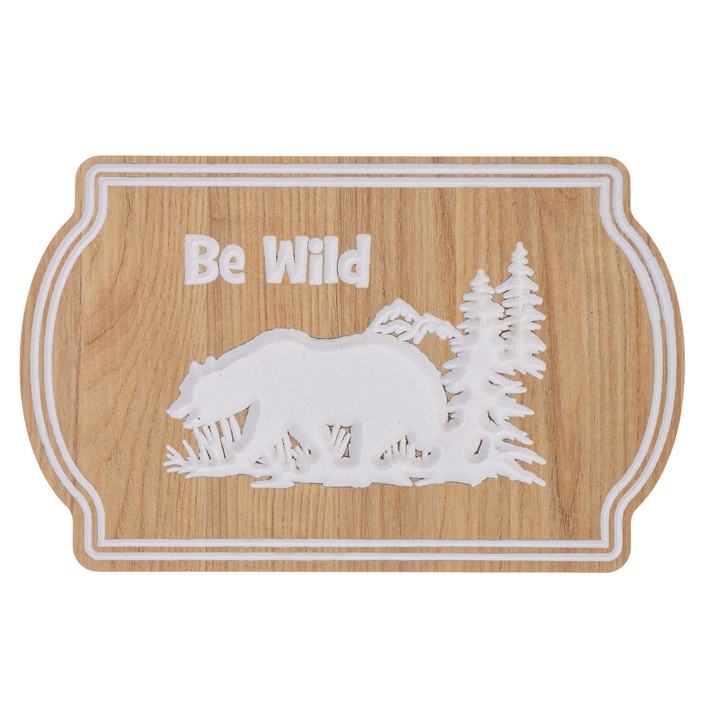 Pine Ridge 'Be Wild' Wooden Plank Sign - MDF Wall Decor Sign, Camping Decor For Camper, RV Or Cabin
