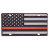 Pine Ridge American Flag Red Line License Plate, Universal Car Frame Plate Cover, US Veteran License Plate Holder Rust-Proof, Rattle-Proof, Weather-Proof