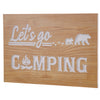 Pine Ridge 'Let's Go Camping' Bear Design Wooden Plank Sign - Etched MDF Wall Decor Sign, Camping Decor For Camper, RV Or Cabin