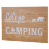 Pine Ridge 'Let's Go Camping' Bear Design Wooden Plank Sign - Etched MDF Wall Decor Sign, Camping Decor For Camper, RV Or Cabin