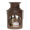 Pine Ridge Bear And Pine Jug Candle Lantern Home Decor, Bear Silhouette Flameless Lantern Lights Decorative, Night Light Cabin Decor - Holiday Christmas Decoration